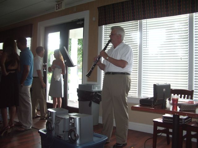 Carl playing at rehearsal dinner 2